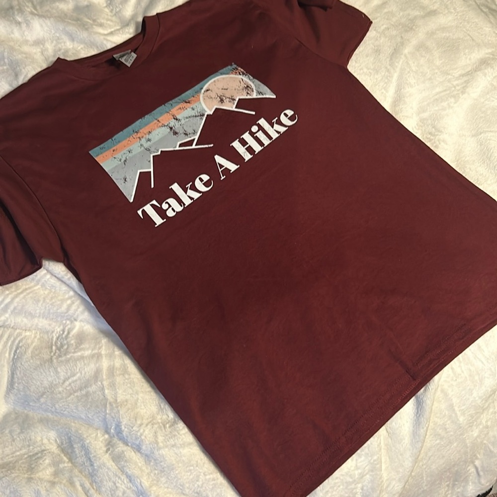 Unisex tee. Size large Take a hike.